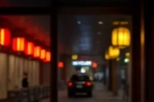 久久电影网首页主推横版画面，夜晚城市天际线与放映光束交汇
