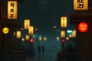 雾港来信剧照，雨夜港口栈桥与远处灯塔