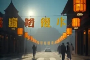 楼上有人弹琴剧照，夜晚居民楼窗户透出琴键剪影